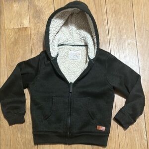 Weatherproof Kids Forest Green Hoodie with Sherpa Lining